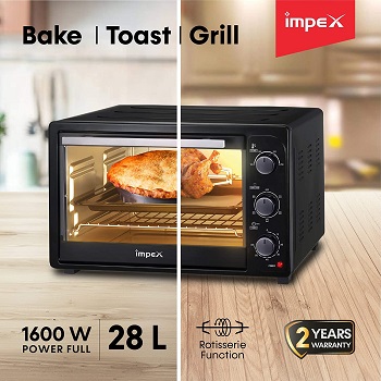 Impex 28-Litre IMOTG 28 Oven Toaster Grill (OTG) (Black)