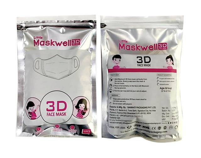 Maskwell 3D Kids Face Mask for 3-6 Years Age Group