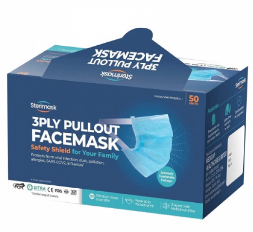 Sterimask Disposable 3 Ply Pull Out Face Mask