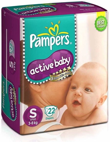 Pampers Active Baby Diapers - S22 Pieces