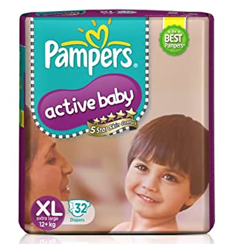 Pampers Active Baby Diapers - XL 32 Pieces