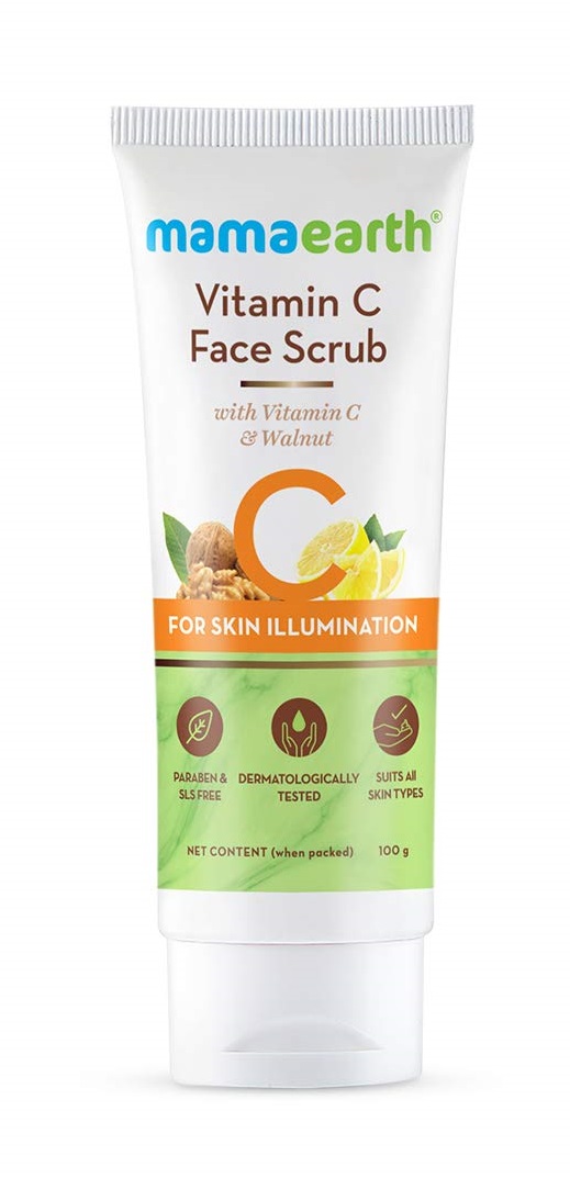 Mamaearth Vitamin C Face Scrub for Glowing Skin, With Vitamin C and Walnut For Skin Illumination – 100 g