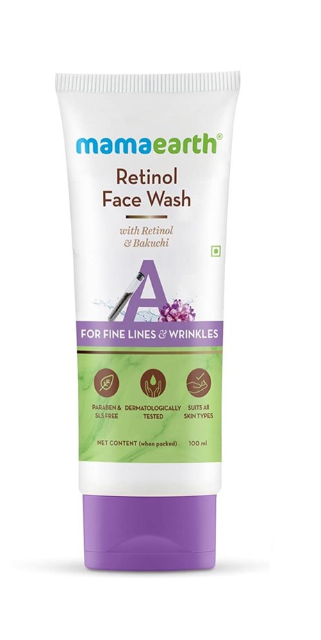 Mamaearth Retinol Face Wash with Retinol & Bakuchi for Fine Lines and Wrinkles – 100 ml